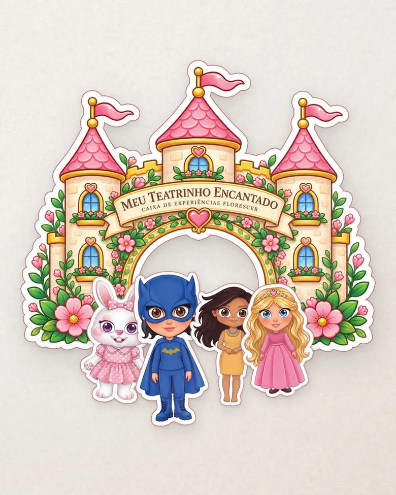 Mini Teatrinho Florescer e palitoches impressos